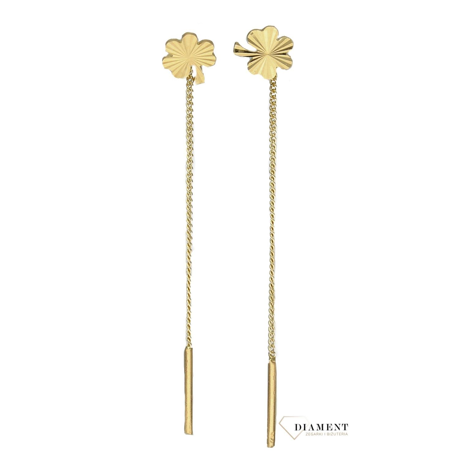 Kolczyki złote 585 przeciągane koniczynki KL 296N.jpg